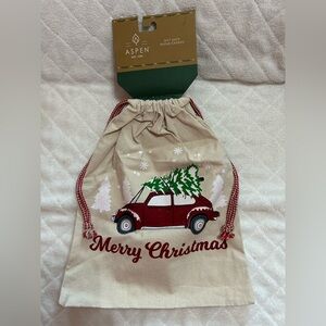 Aspen Holiday Glitter Christmas Tree on Car Sack NWT